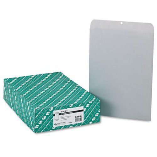 Quality Park Clasp Envelopes, 12 x 15.5 inches, Executive Gray, Box of 100 (3861