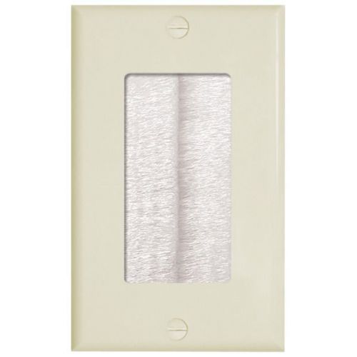 Midlite DBPW-LA decor Brush Plate - Light Almond Decor Plate w/White Brush