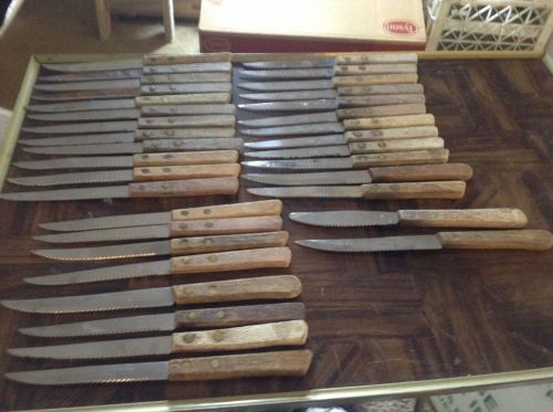 Wood handled steak knives