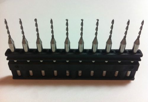 10 Micro Drills Bits 1.45mm / .0570&#034;  Pcb Cnc Press Dremel Rotary Tools New 1/8&#034;