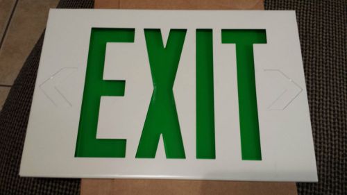 Metal EXIT Sign Face Plate With Plastic Insert GREEN  11 5/8&#034; X 7 7/8&#034; New