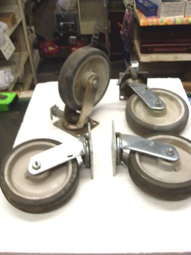 Lot of Four  Caster Rollers 8&#034; diameter wheel Heavy Duty
