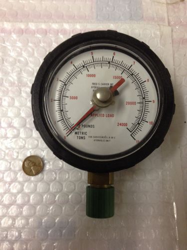 FRED S. CARVER INC HYDRALIC EQUIP. GAUGE FOR CARVER MODEL B OR C
