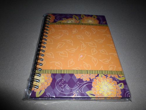 120 Sheet &#034;Orange &amp; Purple Floral&#034; Lined Spiral Journal~5&#034; X 7&#034;, NEW IN PACKAGE!