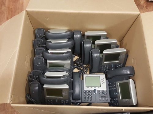 Lot of 10 Cisco IP Business Phone 7961  Series w. Handdset : Sold as IS