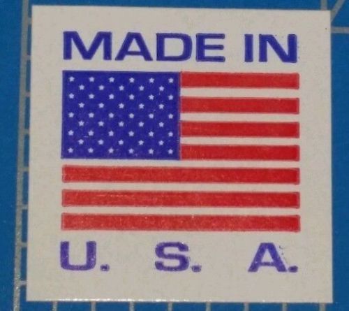 Made in the USA - label 1&#034; x 1&#034; (25 labels) Hand made  USA?  Model 1973