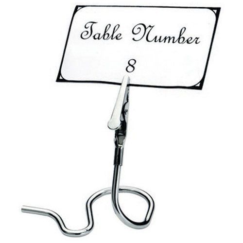 Winco TCD-3S, Chrome Plated Table Sign Clip with S-Swirl Base, 6-Piece Pack
