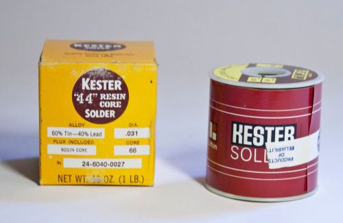 Vintage Kester 4.4 Resin Core Solder 1 lb. Roll