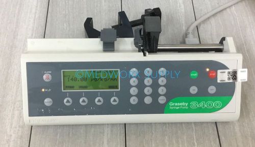 Graseby Syringe Pump 3400 Pole Clamp Anesthesia IV Fluid Administration 145899