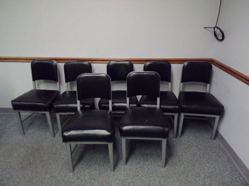&#034;USED&#034; LOT OF 7- EMECO INDUSTRIES BLACK  CHAIRS MODEL #502 -PICK UP ONLY