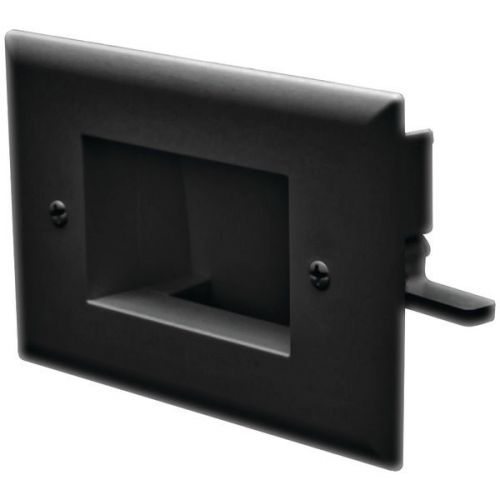 Datacomm Electronics 450008BK Easy-Mount Recessed Low-Voltage Cable Plate Black