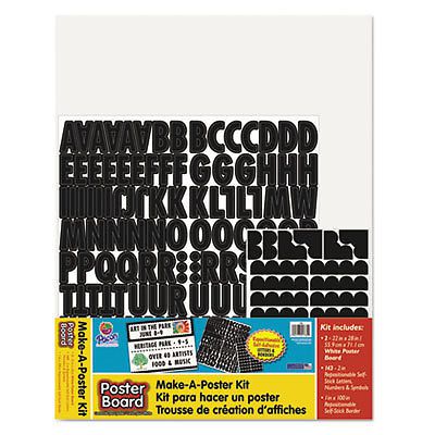 Make-A-Poster Board Kit, 22&#034; x 28&#034;, White, 143 Letters/Numbers, Sold as 1 Kit