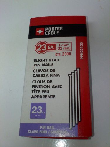 Porter-Cable PPH23125 2000 Pk 23 Gauge 1-1/4&#034; Slight Head Pin Nails New