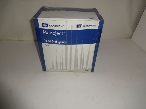 10cc MONOJECT ORAL Syringes10ml non-Sterile NEW Syringe 2 Tablespoon -100 Pack