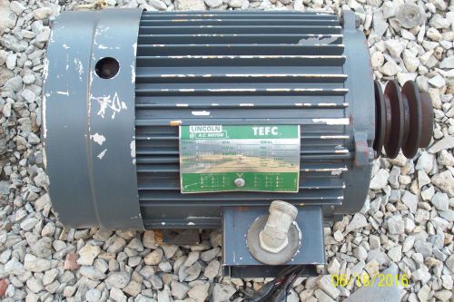 Lincoln 3 HP 870 RPM TEFC 215T 230/460 Electric Motor