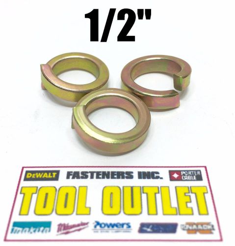 (qty 250) 1/2&#034; hi-collar split lock washer alloy steel yellow zinc high collar for sale