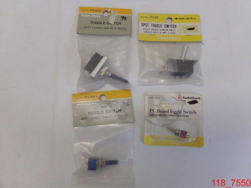 MIXED LOT of 4 Radio Shack 275-652 630 663 645 Mini Board DPDT Toggle Switch