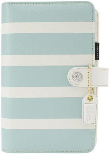 Webster&#039;s Pages Teal and White Color Crush Faux Leather Personal Binder