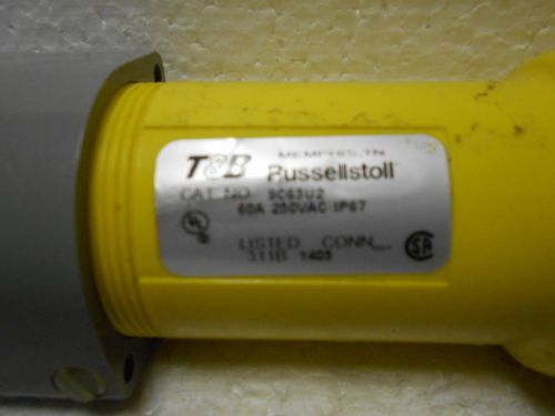 T&amp;B Russellstoll 9C63U2 60A 250VAC 2P/3W 3Phase Female Connector
