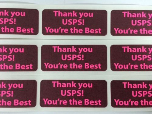 250 1&#034; X 2.5&#034; THANK YOU USPS YOU&#039;RE THE BEST Shipping Labels Stickers Pink Neon