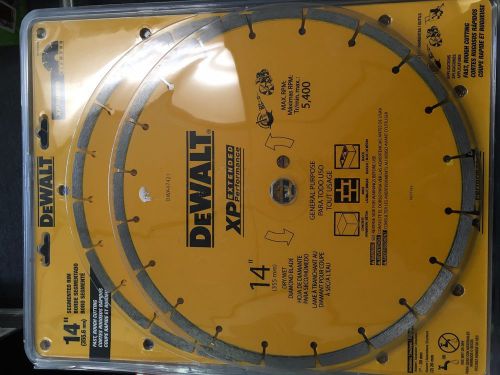 DeWALT DWA47421B2 14&#034; Segmented Rim XP Diamond Wet Dry Saw Blade 2 Pack New