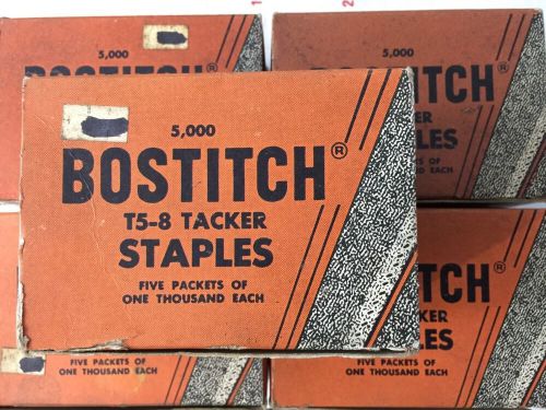 Lot Of Bostitch Staples STCR5019 1/4&#034; for T5-8 Tacker Five 5 Boxes Of 5000