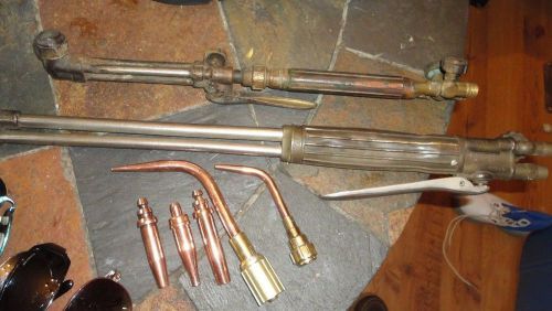 Torch set 7pc  used tips 2 cutting torches-welding, cutting, brazing for sale