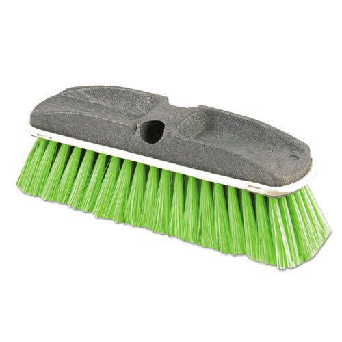 Synthetic-Fill Wash Brush, 10&#034; Yellow Plastic Block