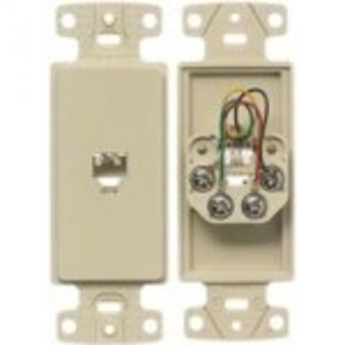 Plate frame w/jack 6 pos 4 conn s/term ivory hubbell electrical products ns770i for sale