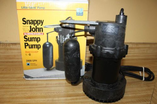 Little giant snappy john sump pump 5.5 asp 1/4 hp 588 w 10.8 psi 505700 float for sale