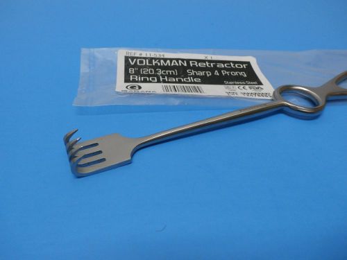 Volkman Retractor 8&#034;,SHARP/4Prong- Ring Handle,Orthopedic Instruments