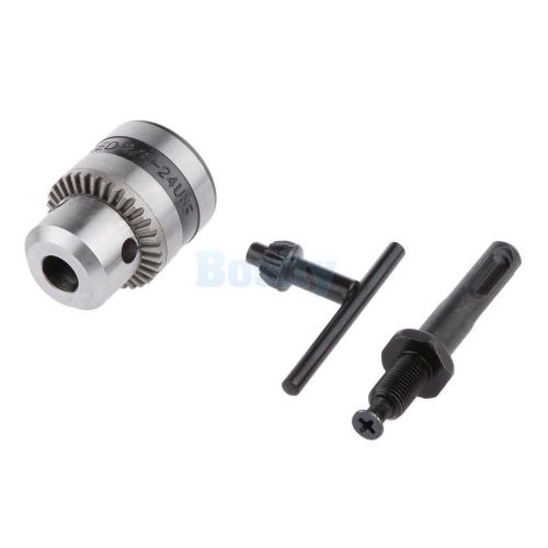 10mm keyless drill chuck round shank adapter converter quick manual +lock for sale
