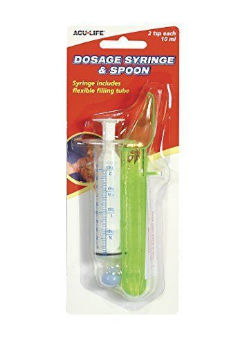 6 Pack - Acu-Life Dosage Syringe and Spoon 2 Tsp Each