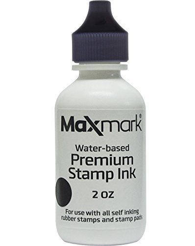 MaxMark Premium Refill Ink for self inking stamps and stamp pads, Black Color -