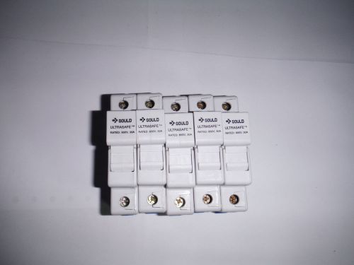 Gould ultrasafe din rail fuse holder usm1 30 amp lot of five for sale