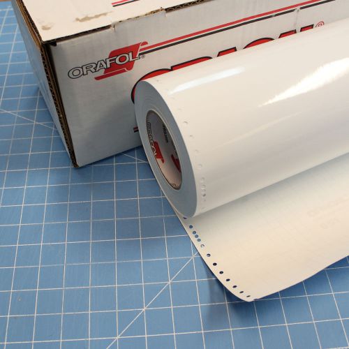 15&#034; x 30 Ft Punched Roll of White 651 Oracal Sign Vinyl