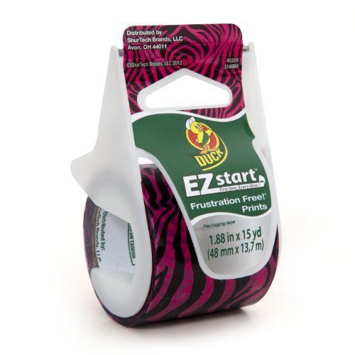 Duck Brand EZ Start Decorative Printed Packaging Tape with Dispenser, 1.88-Inch
