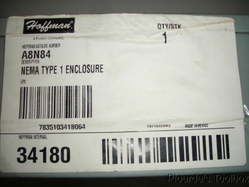 New hoffman nema type 1 electrical enclosure, 8&#034; x 8&#034; x 4&#034;, a-8n84 for sale