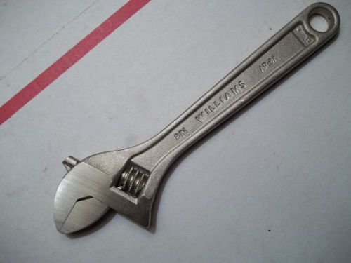 NEW WILLIAMS TOOLS 8&#034; ADJUSTABLE WRENCH SATIN CHROME AP-8A MECHANIC TOOLS PROTO