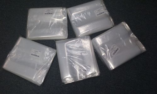 5 - ULINE S-123 CLEAR 8X4X18  POLY BAGS 2 MIL 100 COUNT PLASTIC FLAT OPEN TOP