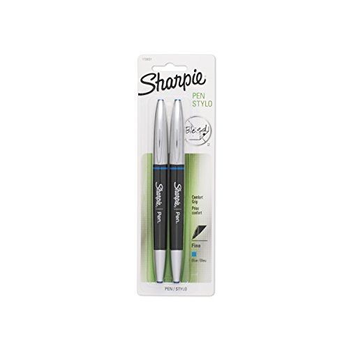 Sanford Sharpie Grip Pens, Fine Point, 2-Pack, Blue (1758051)