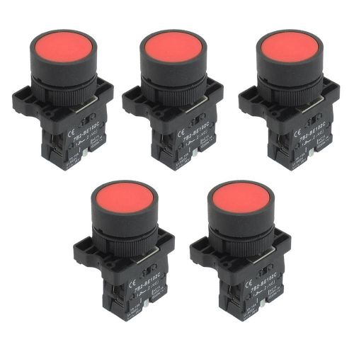 5 x 22mm 1 NC N/C Red Sign Momentary Push Button Switch 600V 10A ZB2-EA42