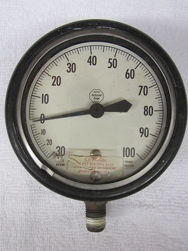 Vintage acco helicoid gauge 4&#034; dia vacuum pressure meter old steampunk man cave for sale