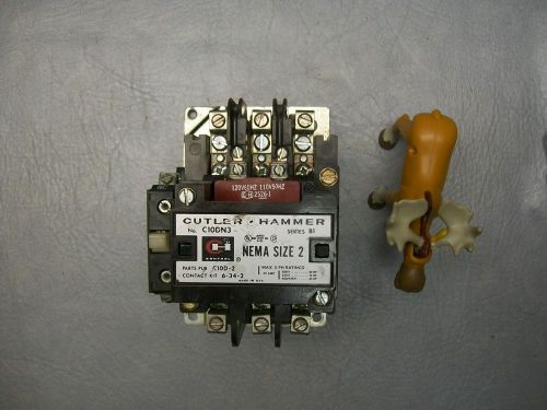C10DN3 Cutler Hammer Contactor Coil 120V w/ Aux C320KA2 &amp; C320KB1 Size 2