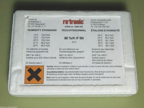 BRAND NEW - Rotronic Replacement Calibration Standard (80 %rh rF RH) EA80-SCS