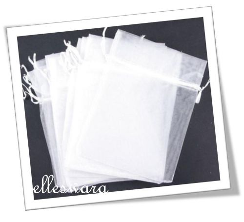 BULK LOT 20 x WHITE ORGANZA Pouches for Party Favours JEWELLERY Gift BAGS 7x10mm