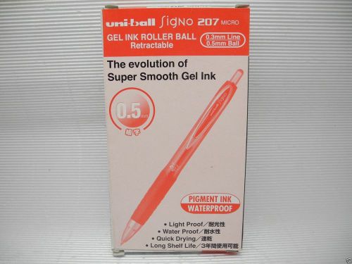 (12 Pens Pack) UNI-BALL  Signo UMN-207 0.5mm rollerball pen, Red