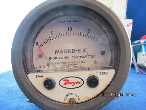 Dwyer 605-20 differential pressure indicating transmitter, range 0-20&#034; w.c for sale