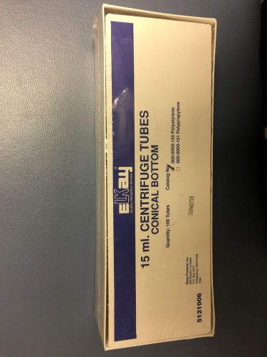 Elkay Centrifuge Tubes 15 ml Box Of 100 Brand New In Sealed Box