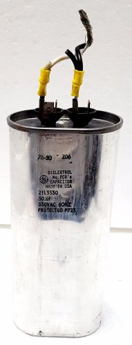 Ge dielektrol no pcbs capacitor 21l3330, 30.uf, 330 vac, 60 hz, protected p723 for sale